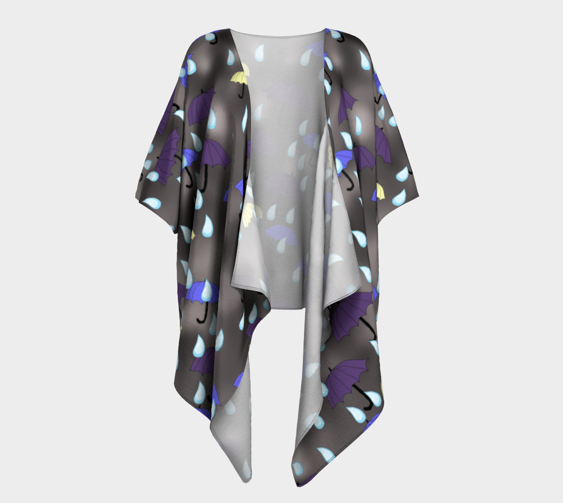Rain and Umbrellas Drapes Kimono