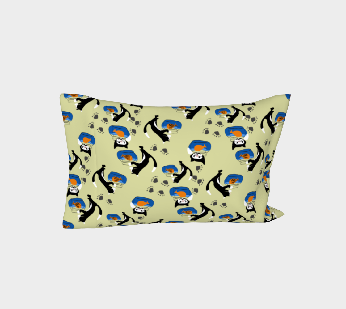 Cat and a Fishbowl Bed Pillow Sleeve