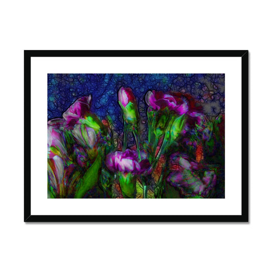 Abstract Pink Carnations Framed & Mounted Print
