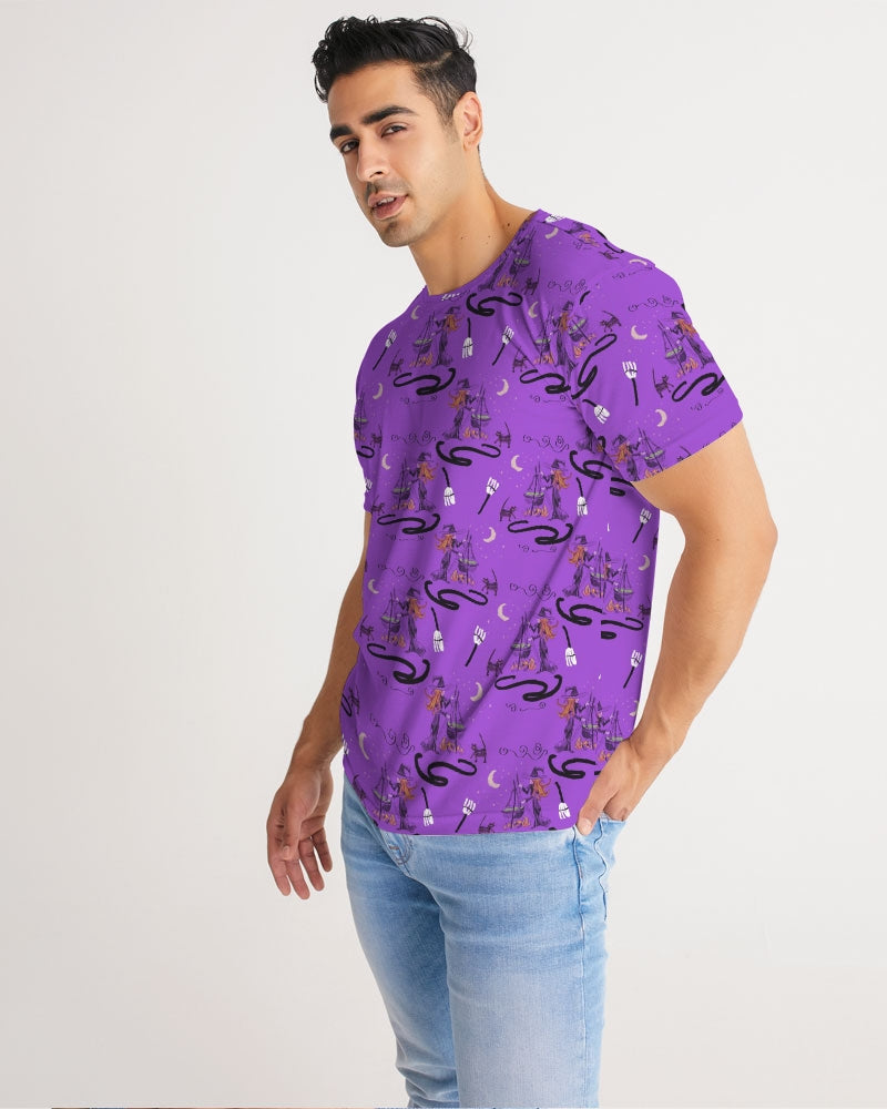 Witch Cat Cauldron Pattern Men's Tee