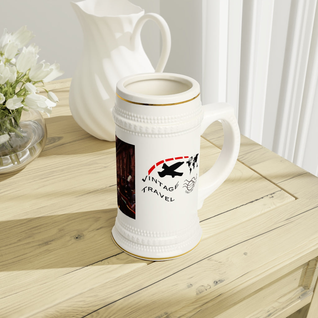 Vintage Travel Outdoor Cafe Stein Mug