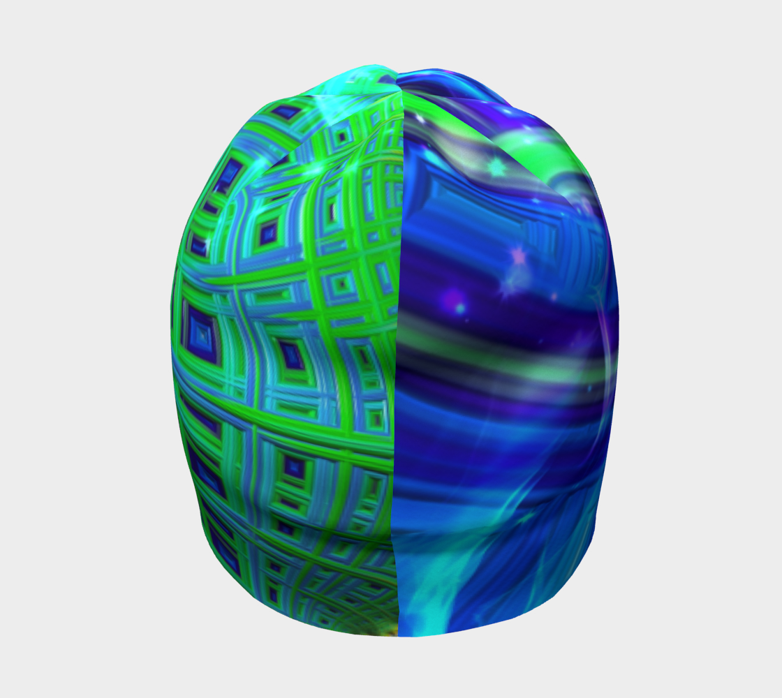 Green Blue Square Fractal Hat