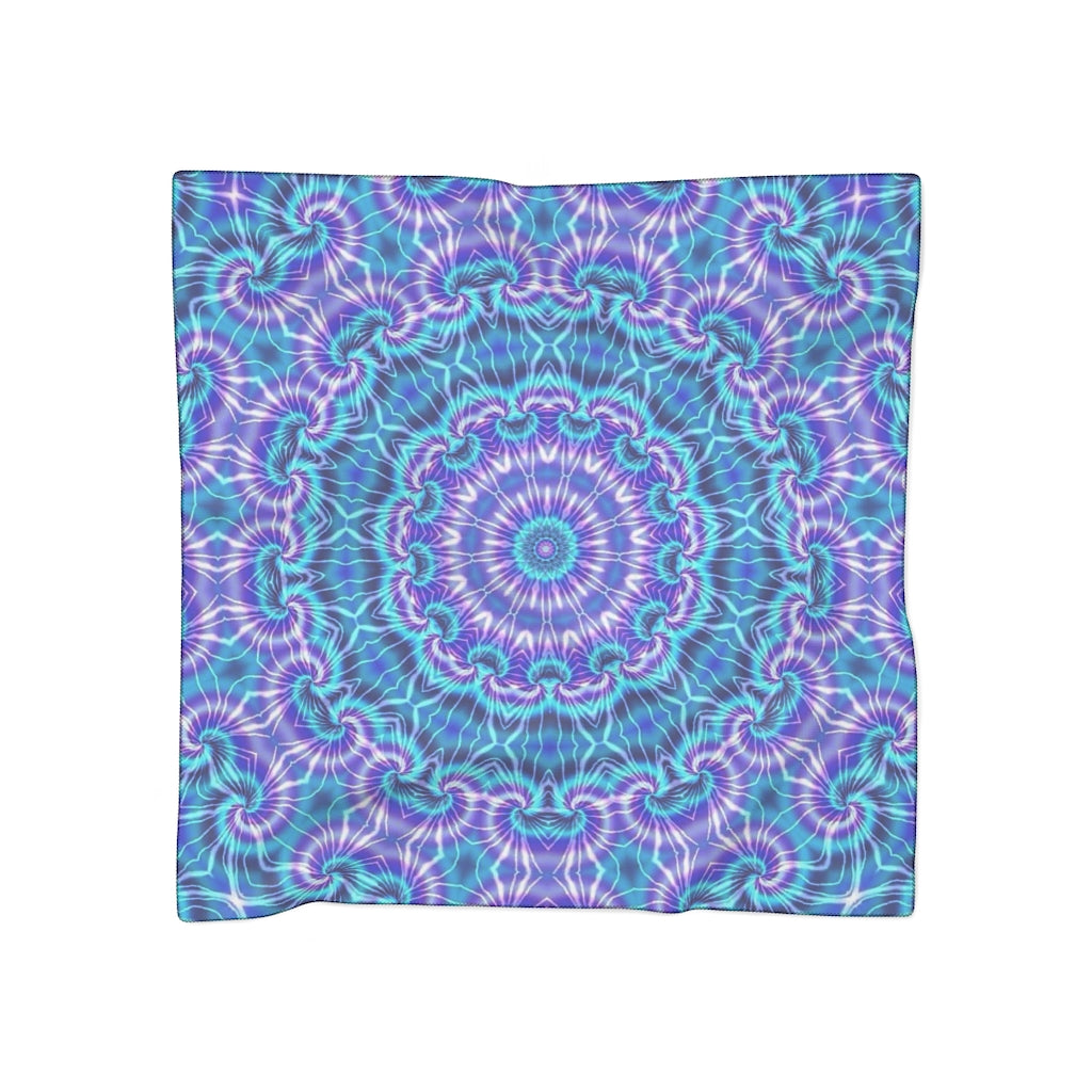 Blue and Purple Tie Dye Kaleidoscope Poly Scarf
