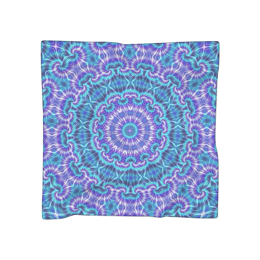 Blue and Purple Tie Dye Kaleidoscope Poly Scarf