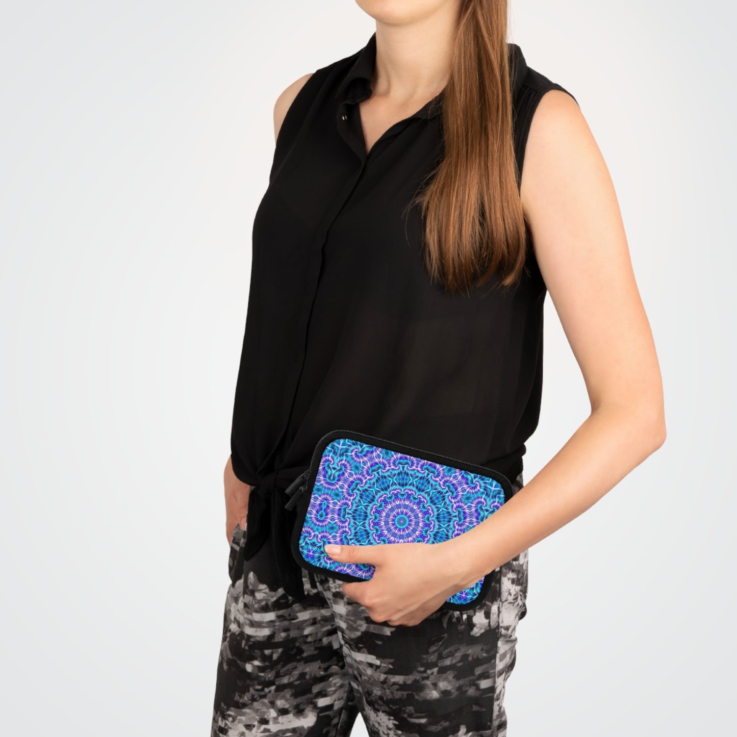 Blue and Purple Tie Dye Kaleidoscope Laptop Sleeve