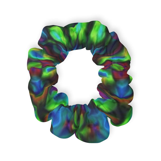 Blue and Green Kaleidoscope Scrunchie