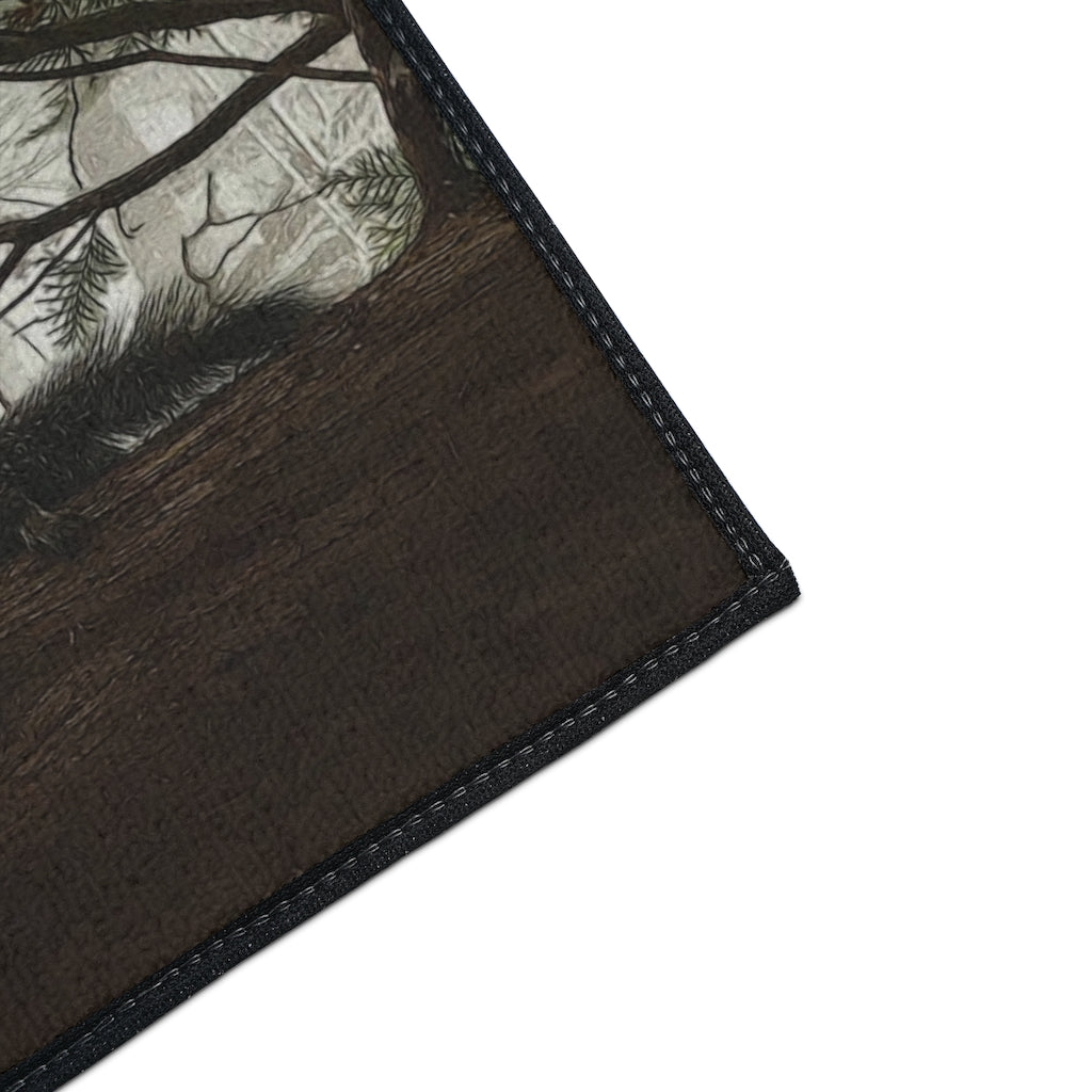 Squirrel On a Snowy Tree Heavy Duty Floor Mat