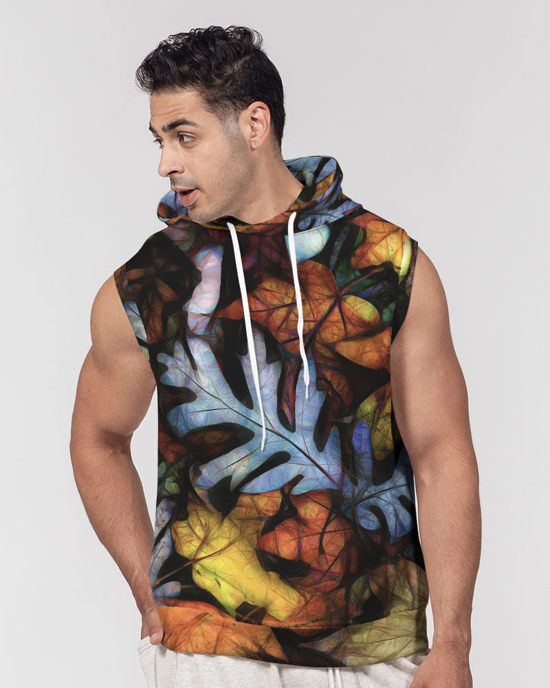 Mid October Leaves Men's Premium Heavyweight Sleeveless Hoodie