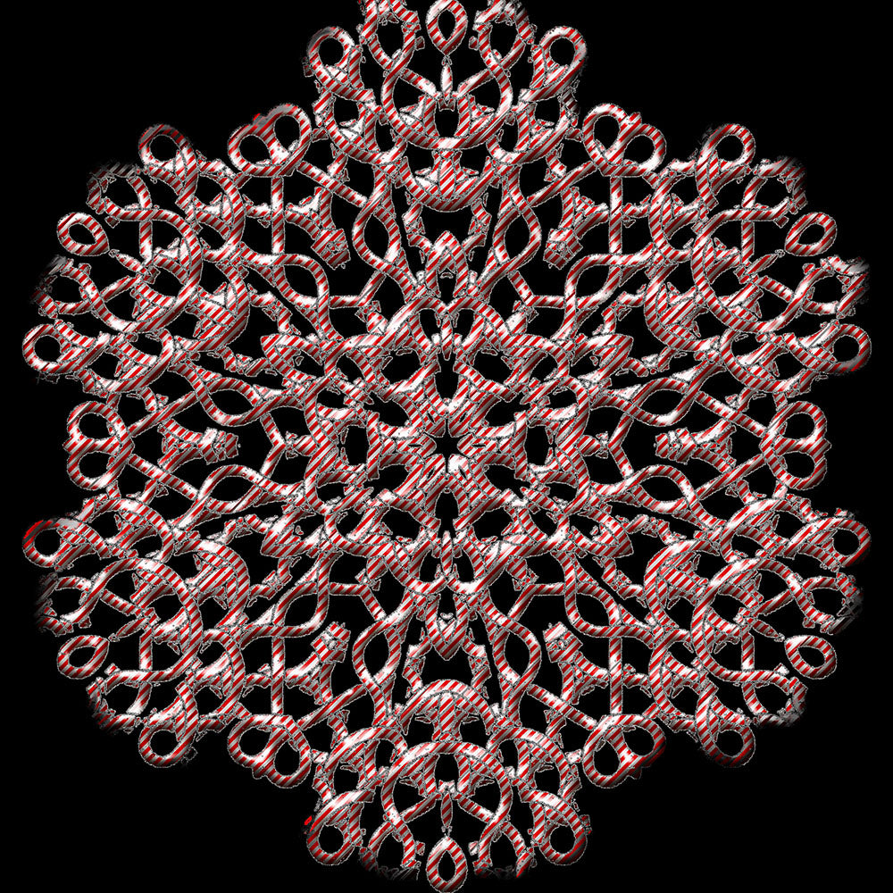 Candy Cane Snowflake Digital Image Download