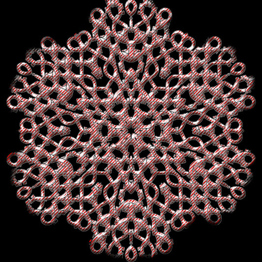 Candy Cane Snowflake Digital Image Download