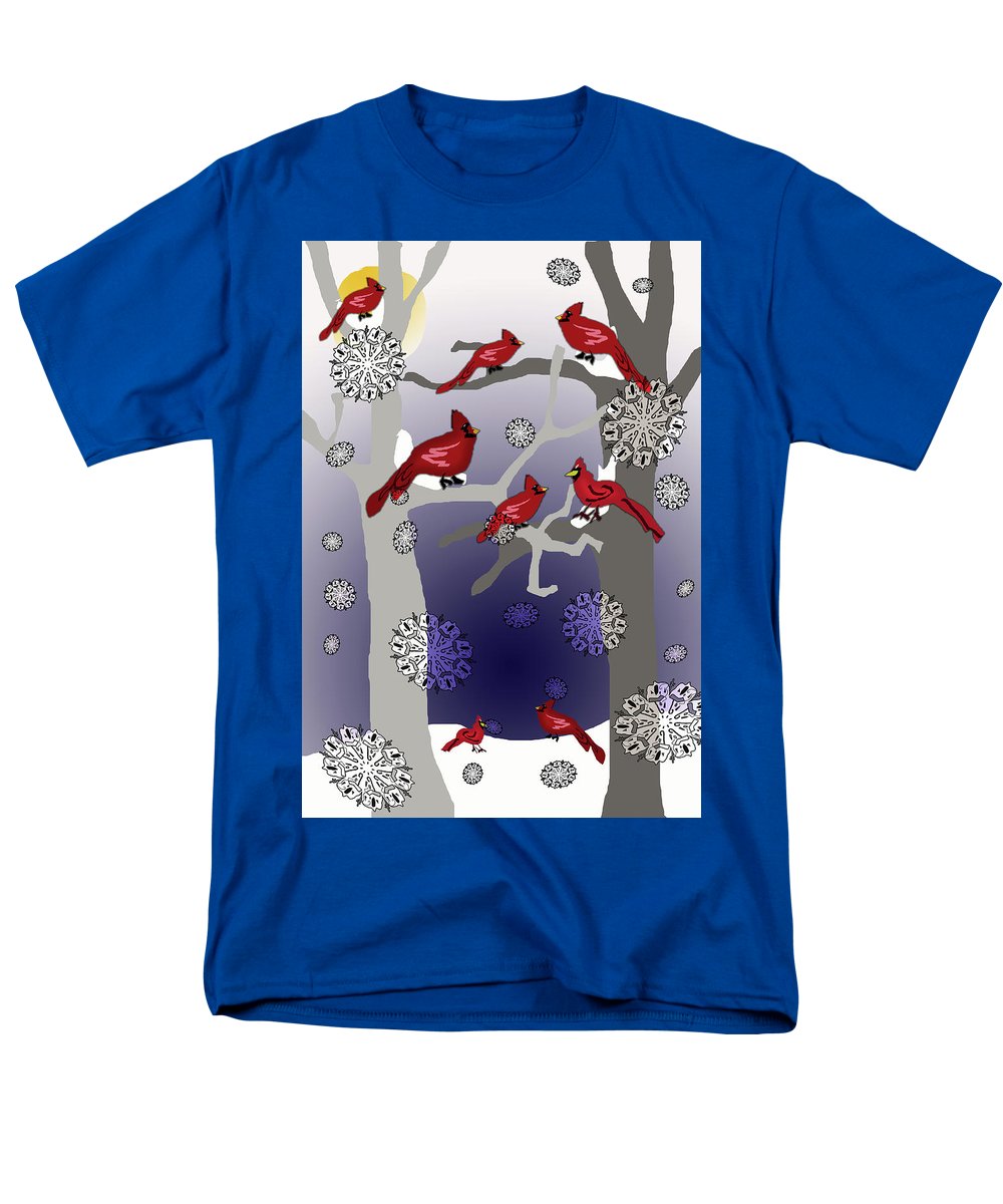 Cardinals In The Snow - Men's T-Shirt  (Regular Fit)