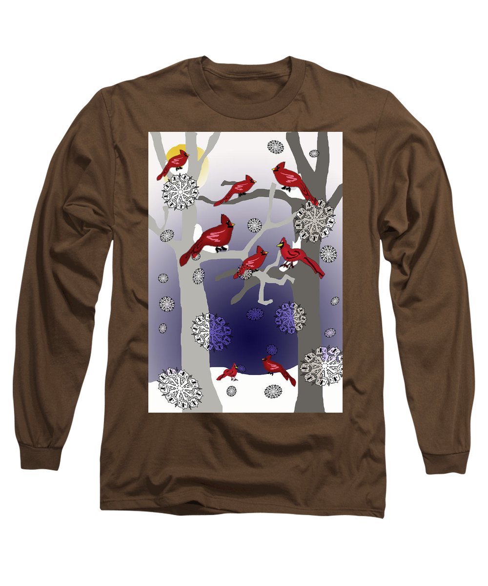 Cardinals In The Snow - Long Sleeve T-Shirt
