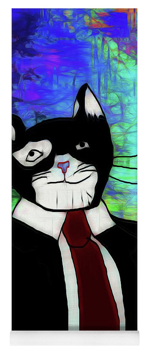Cat In A Tie - Yoga Mat
