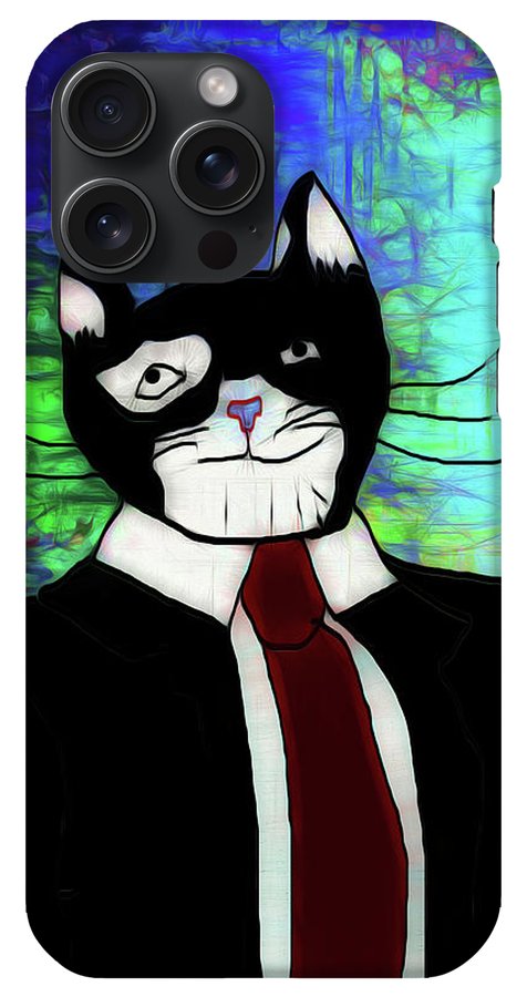 Cat In A Tie - Phone Case