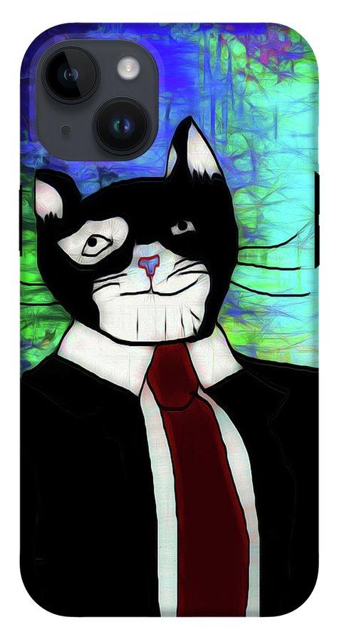 Cat In A Tie - Phone Case