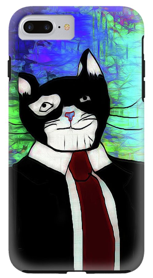 Cat In A Tie - Phone Case