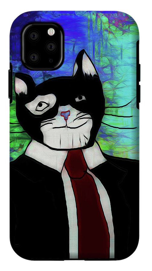 Cat In A Tie - Phone Case