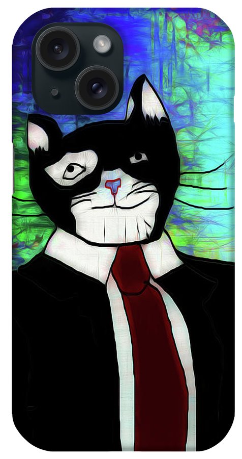 Cat In A Tie - Phone Case