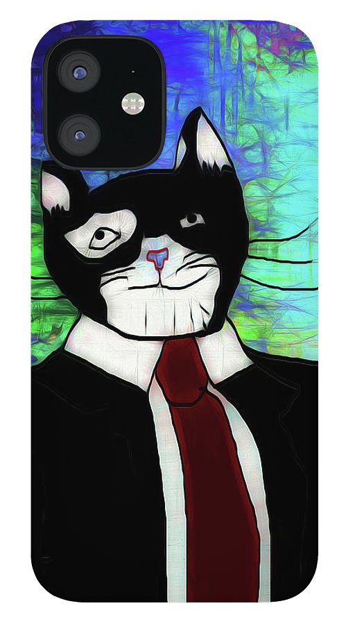 Cat In A Tie - Phone Case