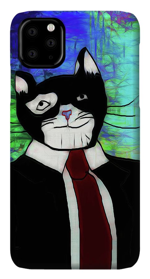 Cat In A Tie - Phone Case