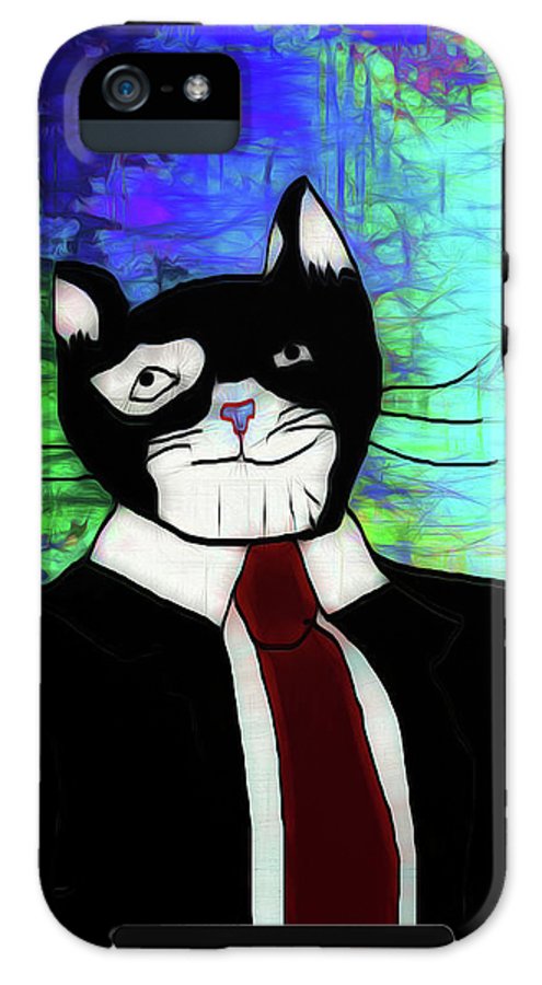 Cat In A Tie - Phone Case