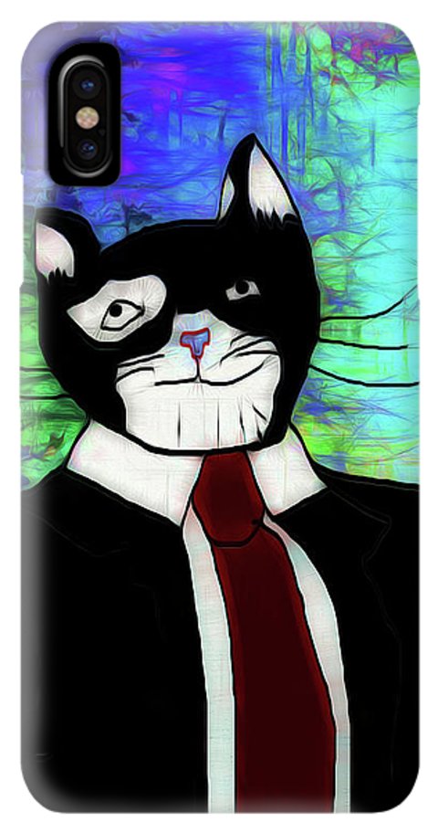 Cat In A Tie - Phone Case