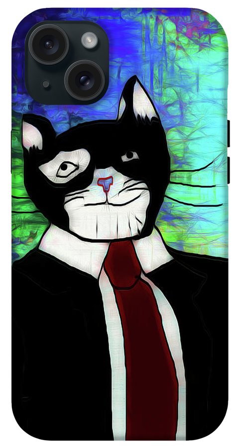 Cat In A Tie - Phone Case
