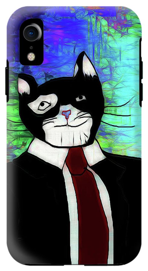 Cat In A Tie - Phone Case
