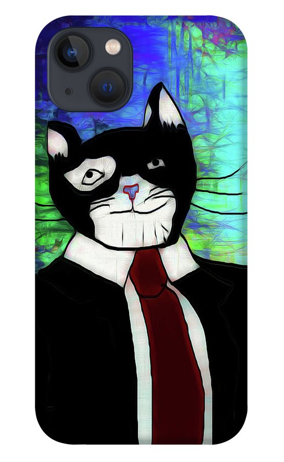 Cat In A Tie - Phone Case