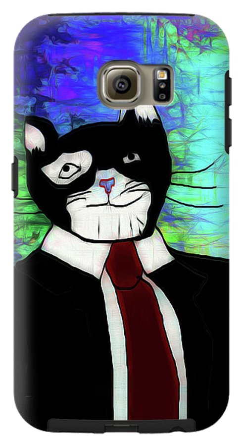 Cat In A Tie - Phone Case