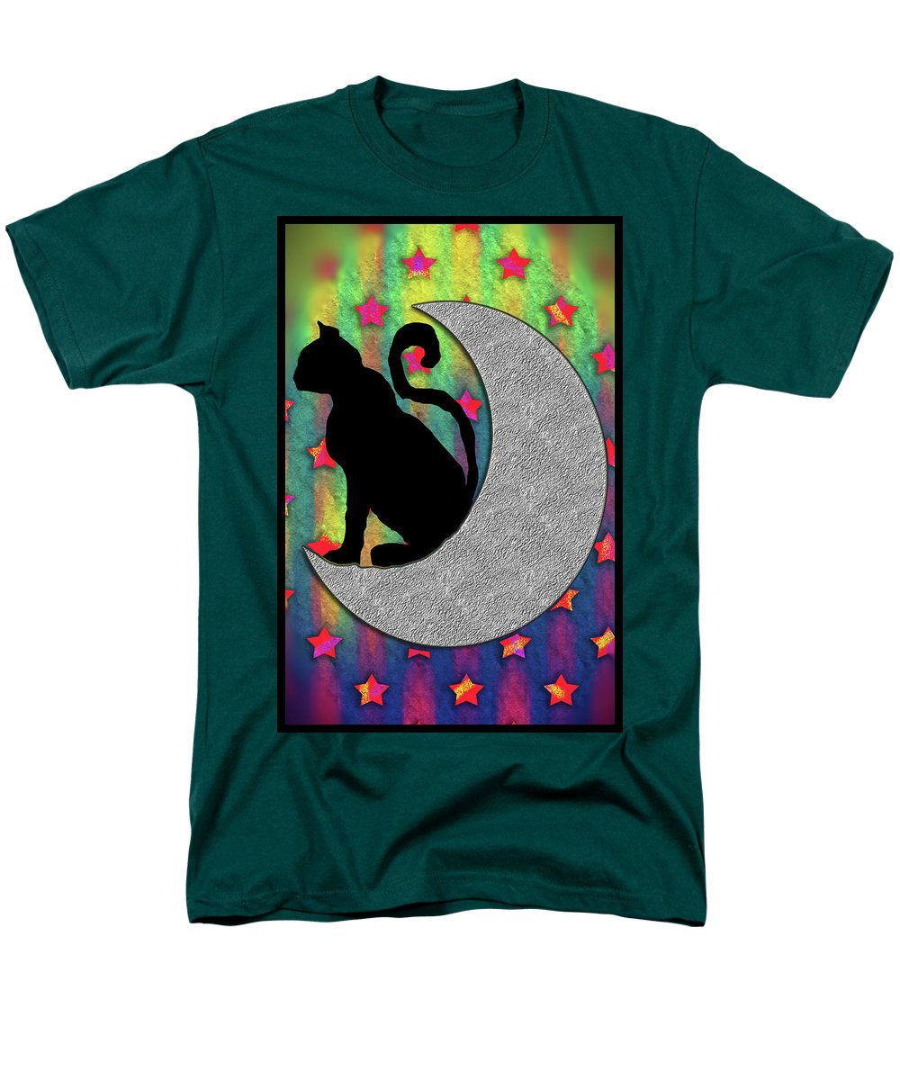 Cat On A Moon - Men's T-Shirt  (Regular Fit)