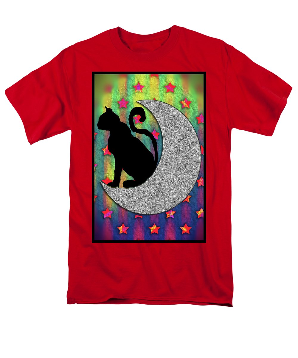 Cat On A Moon - Men's T-Shirt  (Regular Fit)