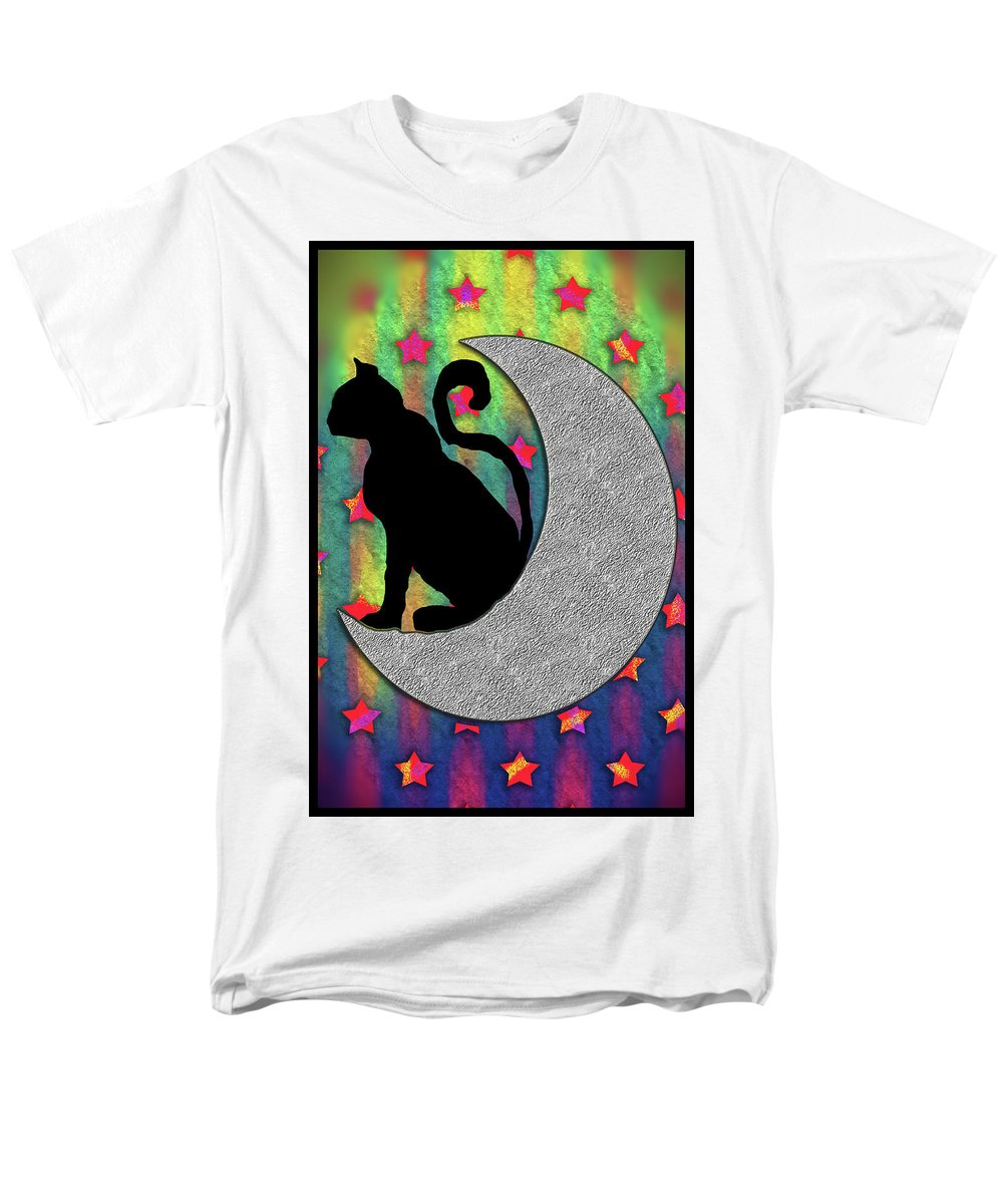 Cat On A Moon - Men's T-Shirt  (Regular Fit)