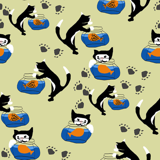 Cat and The Fishbowl Digital Image Download
