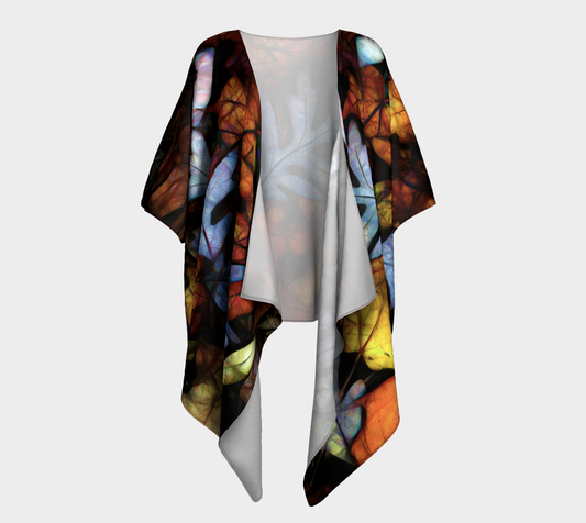 Mid October Leaves Draped Kimono