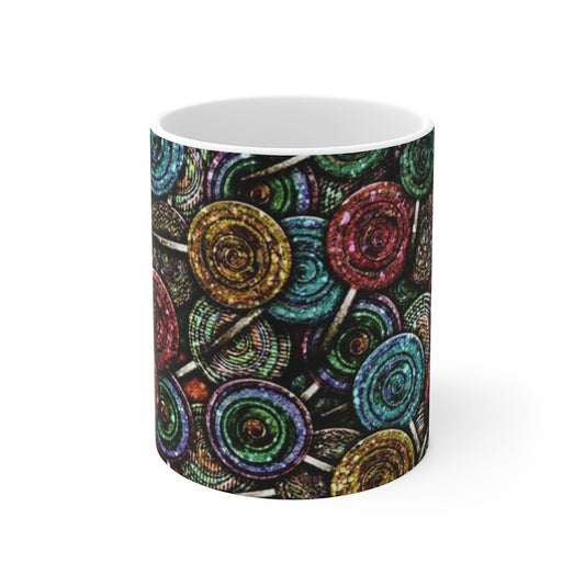Glitter Lollipop Pattern Ceramic Mugs (11oz\15oz\20oz)