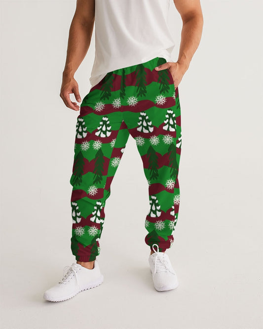 Snowy Evergreen Pattern Men's Track Pants