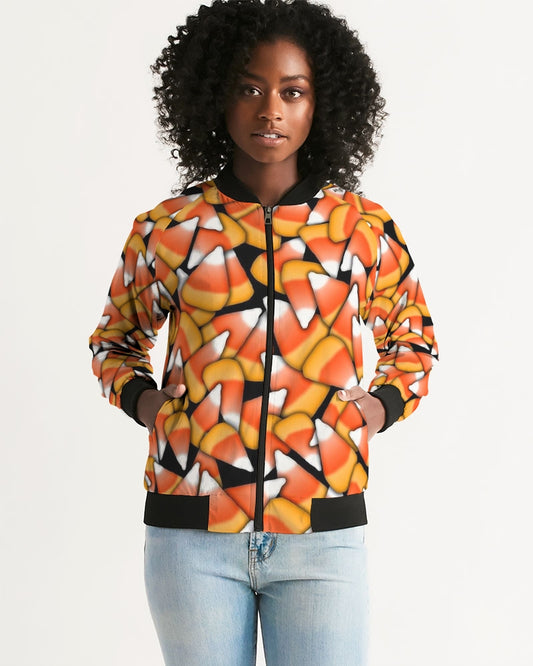 Candy Corn Pattern Women's Bomber Jacket