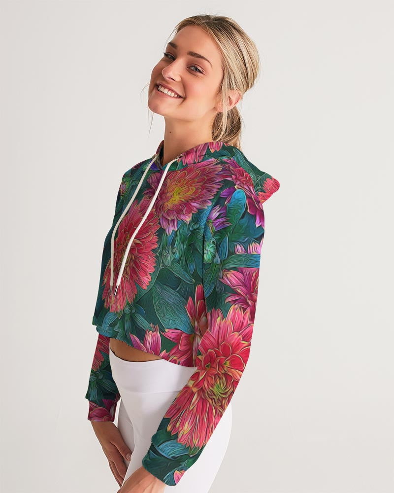 Warm Fall Mums Women's Cropped Hoodie