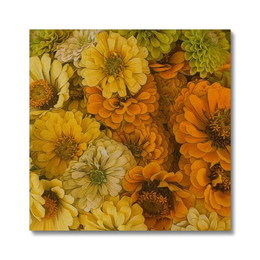 Yellow Zinnias Canvas