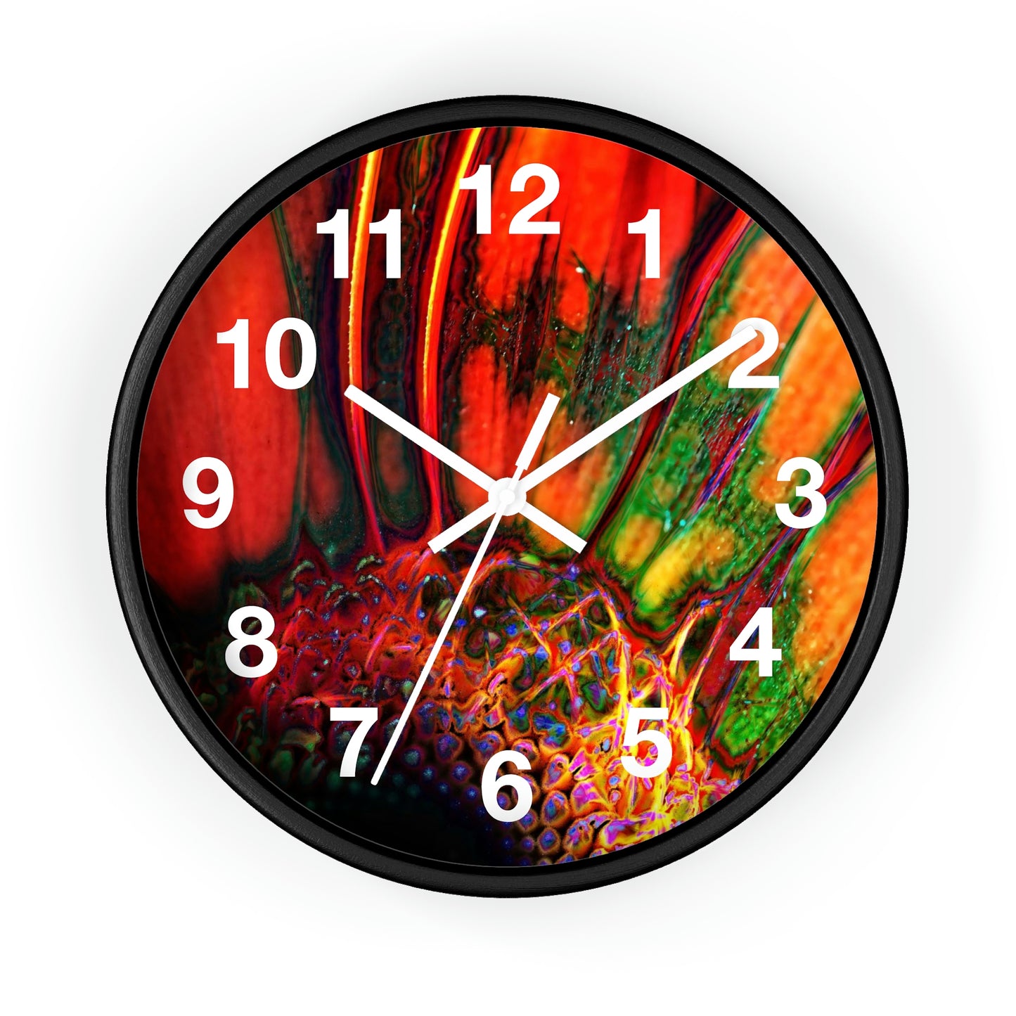 Orange Daisy Wall Clock