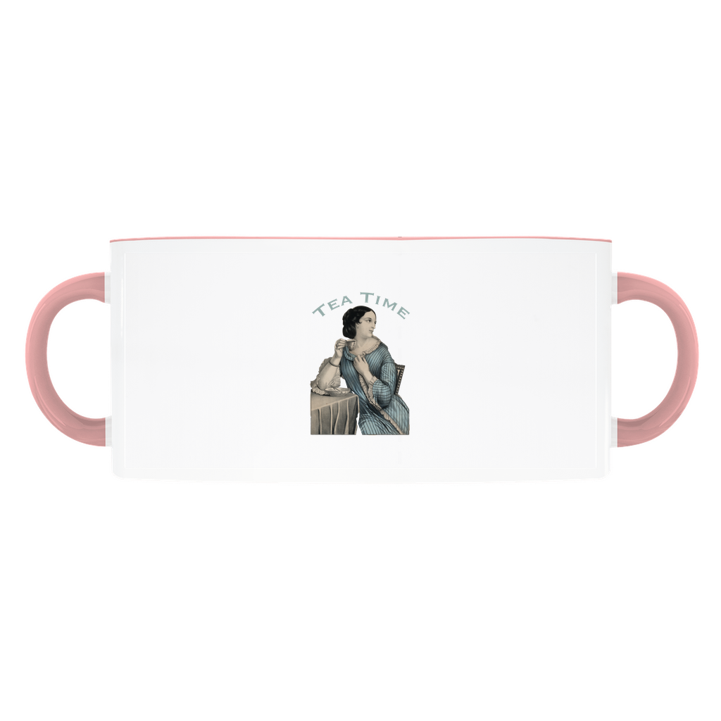 Tea Time Vintage Woman Accent Mugs