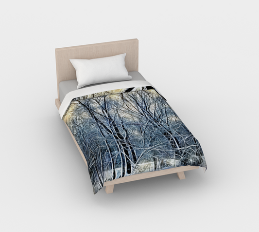 4 oclock Winter Landscape Duvet