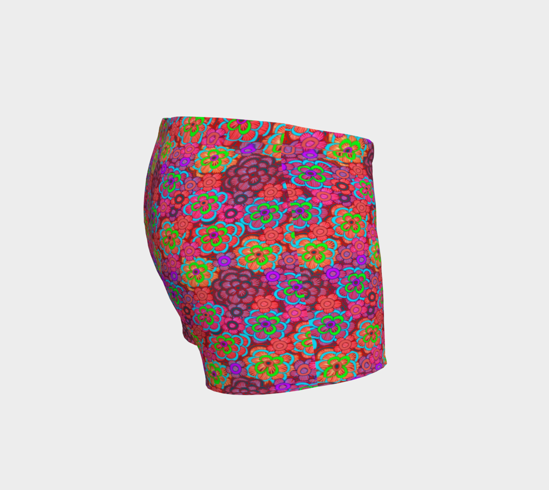 Pink Striped Flowers Shorts