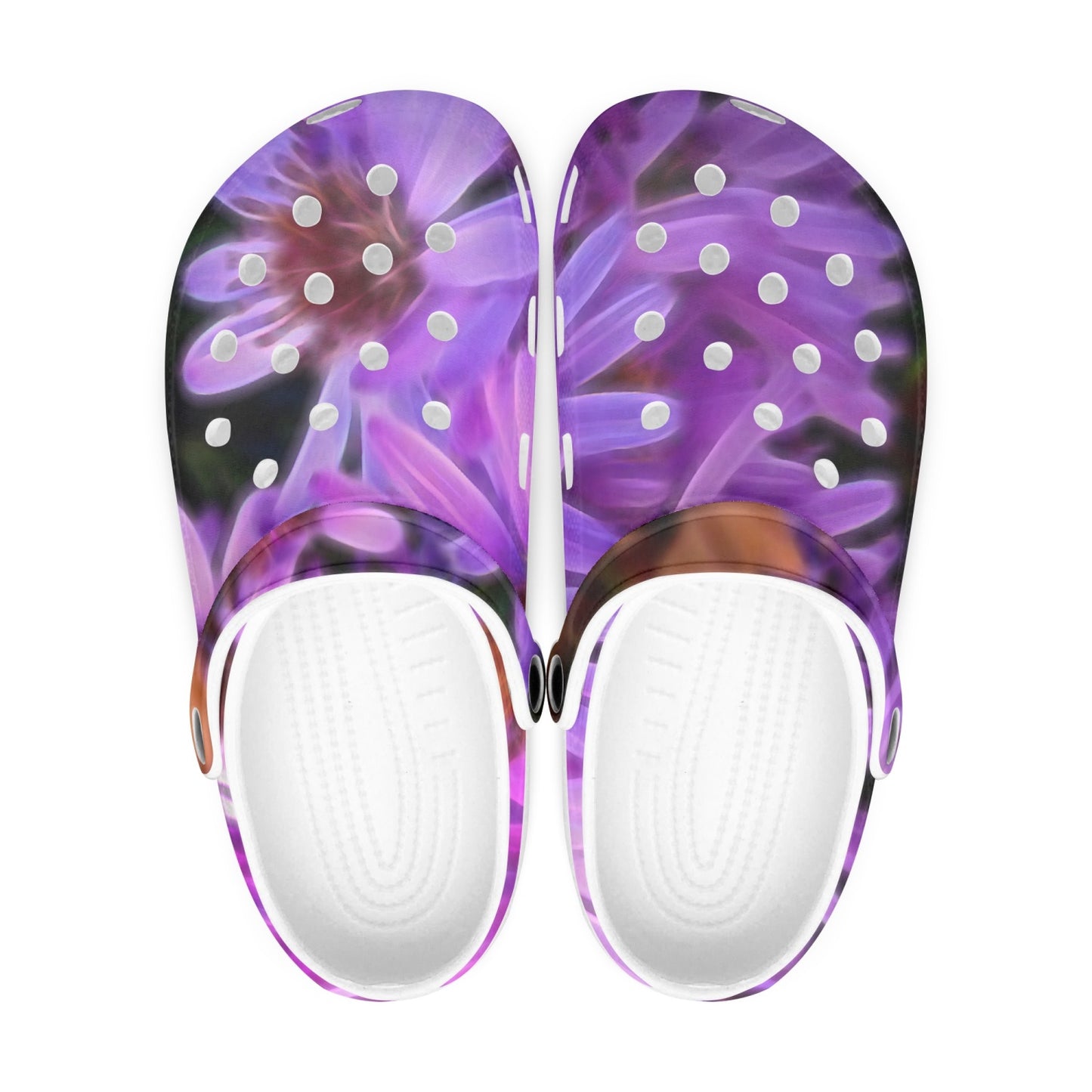 Pink Garden Flowers 413. All Over Printed Clogs