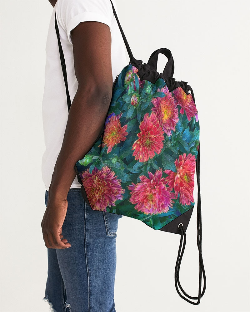 Warm Fall Mums Canvas Drawstring Bag
