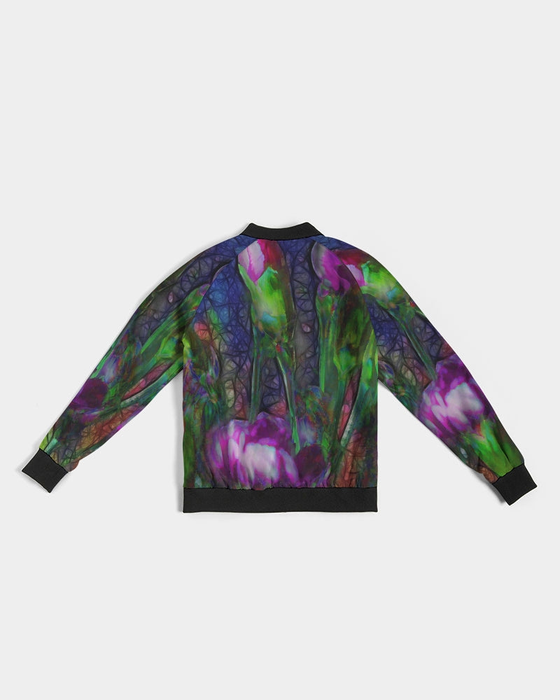 Abstract Pink Carnations Women's Bomber Jacket