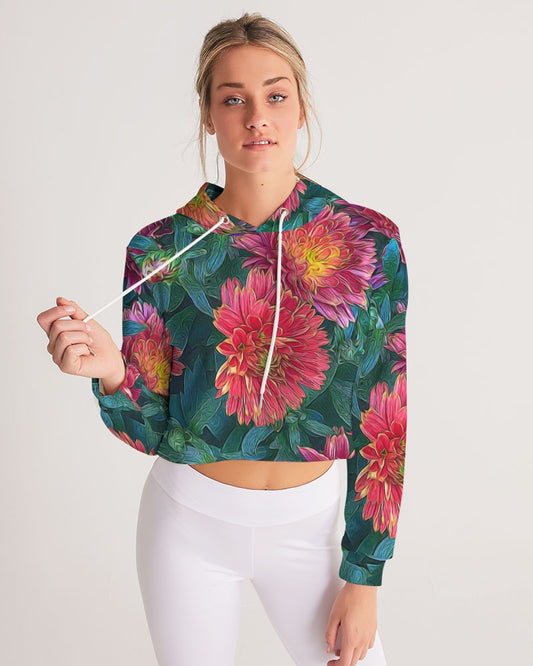 Warm Fall Mums Women's Cropped Hoodie