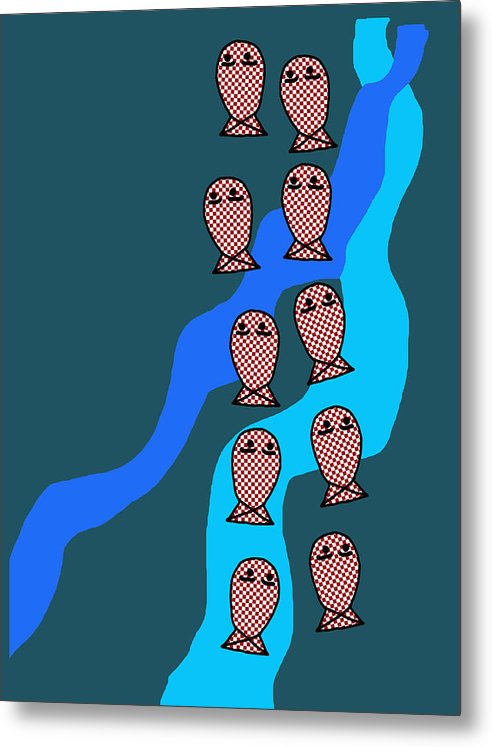 Checkered Fishies - Metal Print