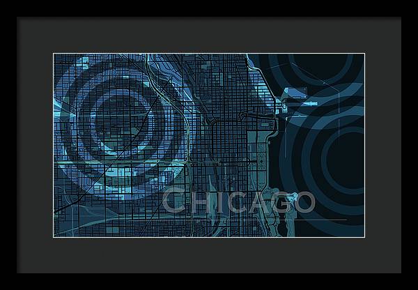 Chicago Map - Framed Print